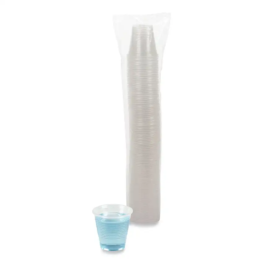 Boardwalk BWKTRANSCUP5PK 5 oz. Polypropylene Plastic Cold Cups - Translucent (100 /Pack)