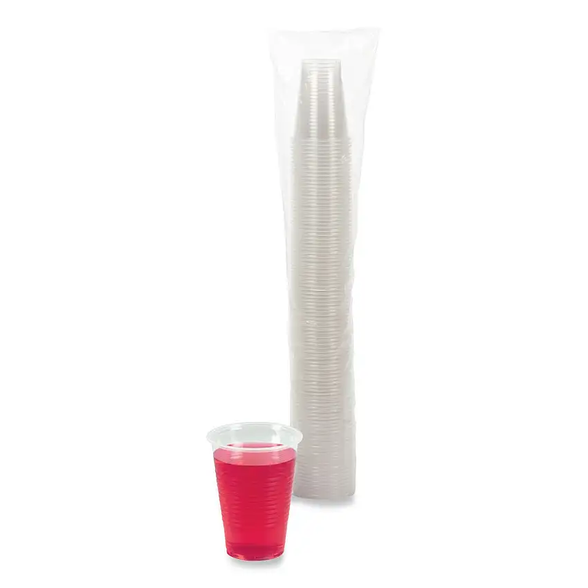 Boardwalk BWKTRANSCUP9PK 9 oz. Polypropylene Plastic Cold Cups - Translucent (100 /Pack)