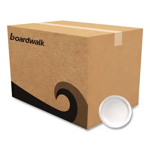 Boardwalk 9 in. Diameter Paper Dinnerware Plate - White (1000/Carton)