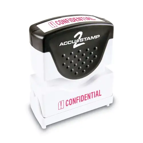ACCUSTAMP2 1.63 in. x 0.5 in. CONFIDENTIAL Pre-Inked Shutter Stamp - Red