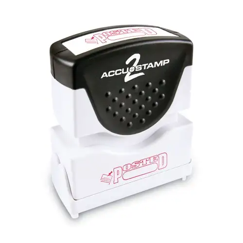 ACCUSTAMP2 1.63 in. x 0.5 in. Pre-Inked POSTED Shutter Stamp - Red