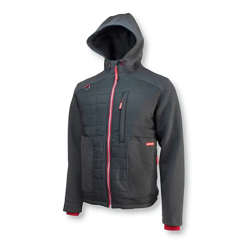 Craftsman 20V Lithium-Ion Cordless Men's Hybrid Heated Jacket (2 Ah) - Large Black - CMXCGRAJ10GD1-L