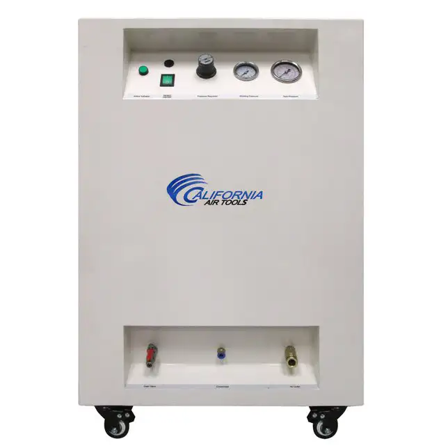 California Air Tools 10020SPC 2 HP 10 Gallon Ultra Quiet and Oil-Free Dolly Air Compressor with Sound Proof Cabinet - CAT-10020SPC