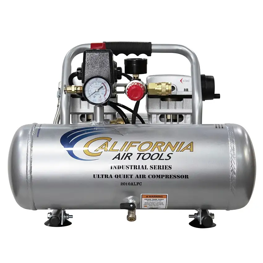 California Air Tools 2010ALFC 1 HP 2 Gallon Ultra Quiet and Oil-Free Aluminum Tank Hot Dog Air Compressor - CAT-2010ALFC