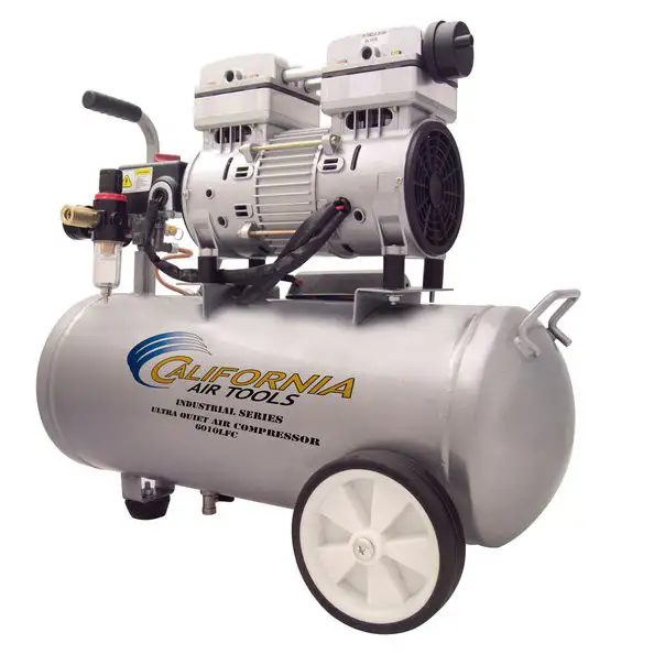 California Air Tools 6010LFC 1 HP 6 Gallon Ultra Quiet and Oil-Free Steel Tank Wheelbarrow Air Compressor - CAT-6010LFC