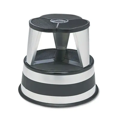 Cramer Kik-Step 16 in. Diameter x 14.25 in. Height 2-Step Stool - Silvertone
