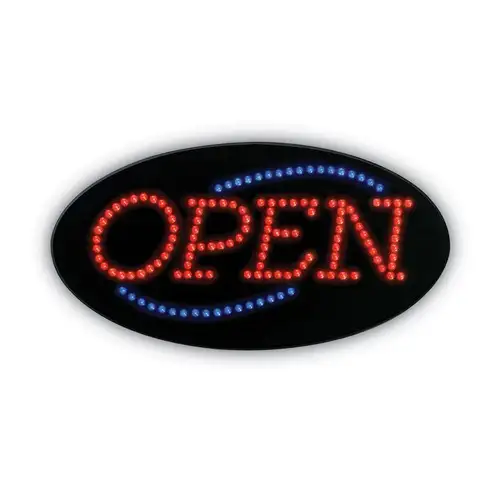 Cosco 10.5 in. x 20.13 in. LED OPEN Sign - Red and Blue Graphics