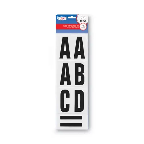 Cosco 3 in. Tall Numbers and Symbols Peel-and-Stick Letters - Black Characters/White Background