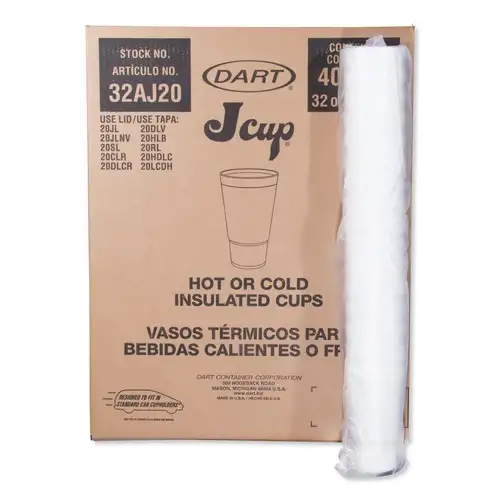 Dart 32AJ20 32 oz. Foam Drink Cups - White (400/Carton)