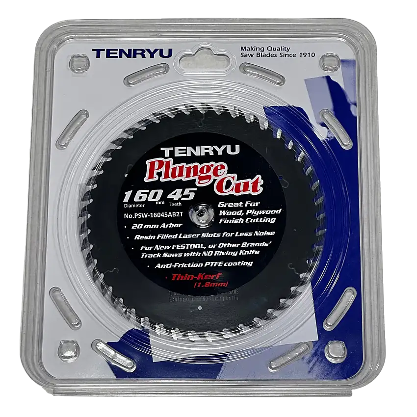 Tenryu Blade - 6-1/2" 45 Tooth 20mm Arbor for Wood Finish (PSW-16045AB2T)