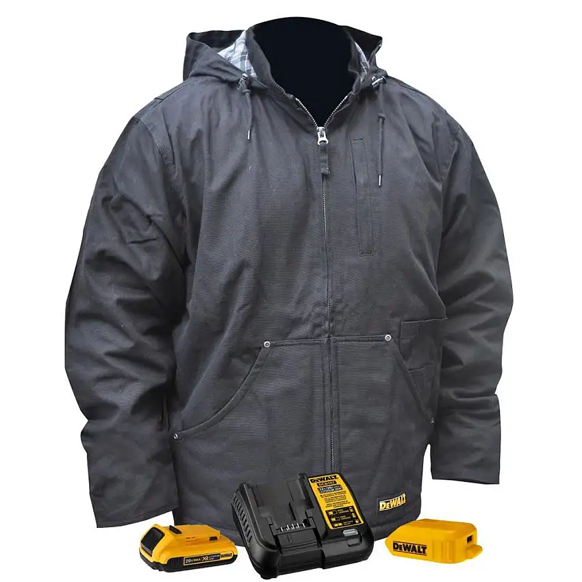 Dewalt 20V MAX Lithium-Ion Heavy Duty Heated Work Jacket Kit - Large, Black (2 Ah) - DCHJ076ABD1-L