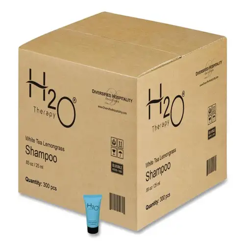 Diversified Hospitality Solutions H2O Therapy 0.85 oz Single-Use Shampoo - White Tea and Lemongrass (300/Carton)