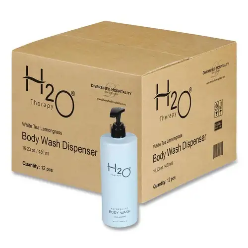 Diversified Hospitality Solutions H2O Therapy 16.23 oz Body Wash - White Tea and Lemongrass (12/Carton)
