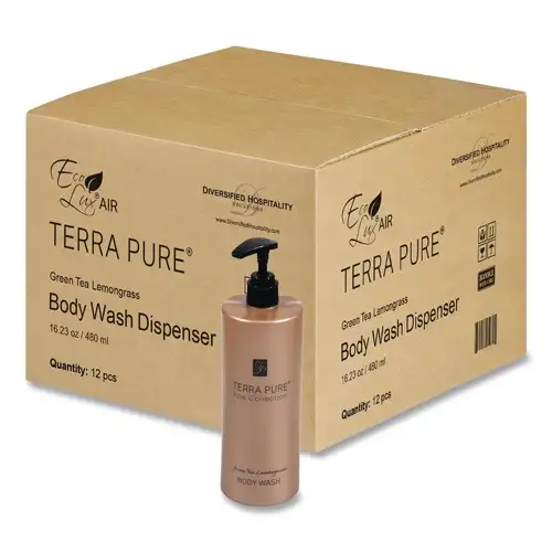 Diversified Hospitality Solutions AIR12TPW480 Terra Pure 16.23 oz Body Wash - Green Tea Lemongrass (12/Carton)
