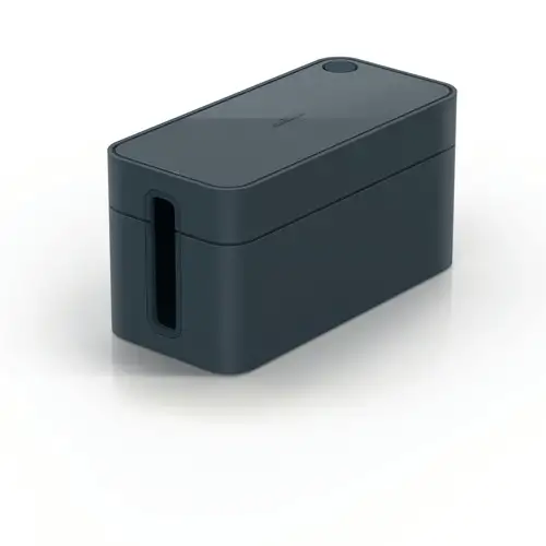 Durable CAVOLINE 9.6 in. x 4.96 in. x 4.56 in. Cable Management Box - Small, Charcoal