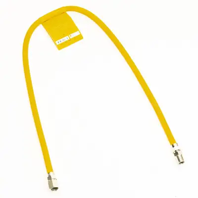Clothes Dryer Gas Connector Yellow Coated 1/2" OD Tube x 48" Long Fittings 1/2" MIP x 1/2" FIP