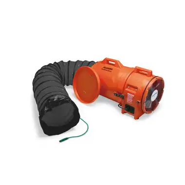 Allegro 9548-15 12" Axial Explosion-Proof Plastic Blower with Canister and 15' Statically Conductive Ducting | 1/3 HP | 120V AC
