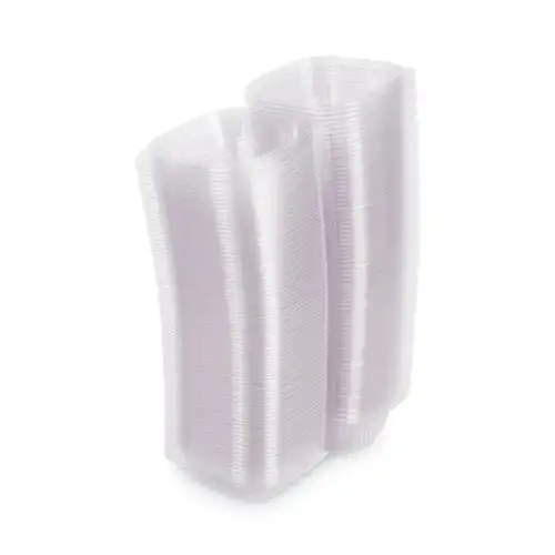 Eco-Products 6 in. x 6 in. x 3 in. Renewable and Compostable Plastic Clamshell Hinged Food Containers - Clear (240/Carton)