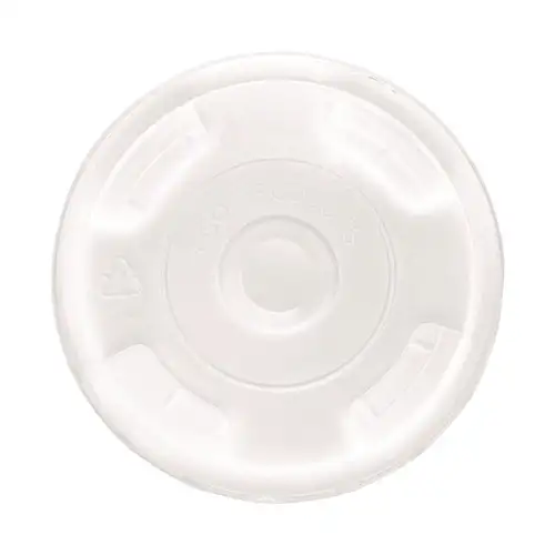 Eco-Products BlueStripe Recycled Content 9 oz. to 24 oz. Cold Cup Flat Lids - Clear (10 Packs/Carton, 100/Pack)