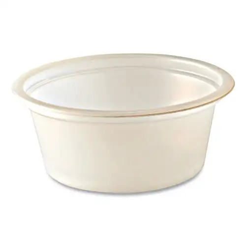 Fabri-Kal 000000000009505193 1 oz. Squat Plastic Portion Cups - Translucent (10/Carton)