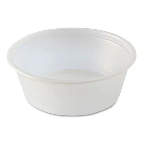 Fabri-Kal 000000000009505194 1.5 oz. Squat Plastic Portion Cups - Translucent (10/Carton)