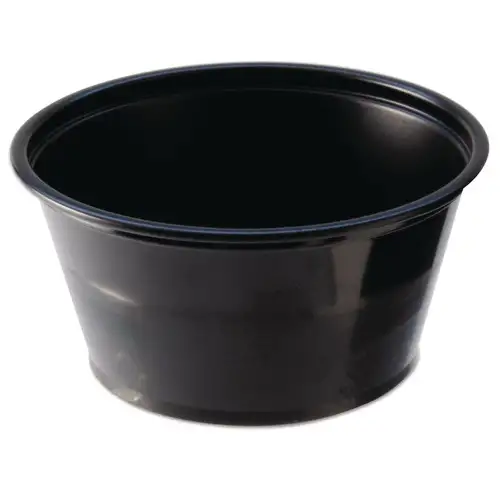 Fabri-Kal 000000000009505137 2 oz Plastic Portion Cups - Black (250/Sleeve, 10 Sleeves/Carton)