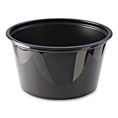 Fabri-Kal 000000000009505145 4 oz. Plastic Portion Cups - Black (20/Carton)