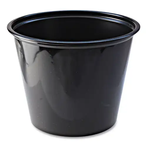 Fabri-Kal 000000000009505146 5.5 oz. Plastic Portion Cups - Black (2500/Carton)