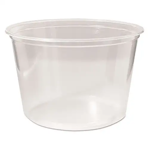 Fabri-Kal 4.6 in. Diameter x 3 in. h 16 oz Microwavable Plastic Deli Containers - Clear (500/Carton)