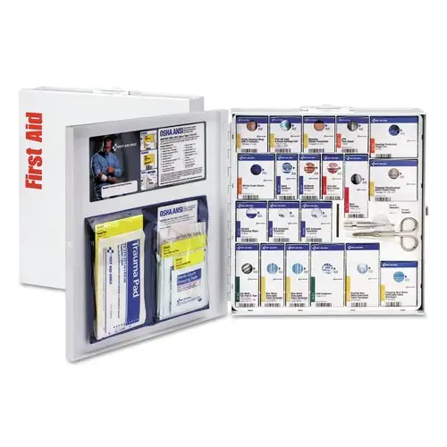 First Aid Only SmartCompliance No Medication Metal Case Food Service First Aid Kit for 50 People (260-Pieces/Kit)