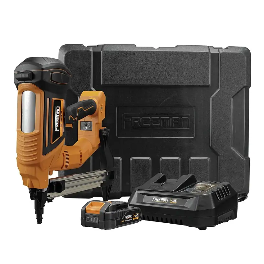 Freeman 20V Brushless Strip Pin Lithium-Ion 1-1/2 in. Cordless Concrete Nailer Kit (4 Ah) - PE20VCSPN40