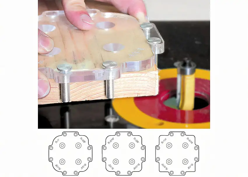 Milling templates set for outer radius