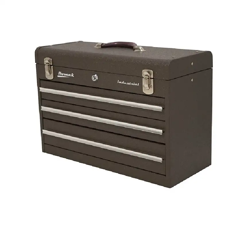 Homak 3-Drawer 20 in. Friction Toolbox - Brown - BW00203200