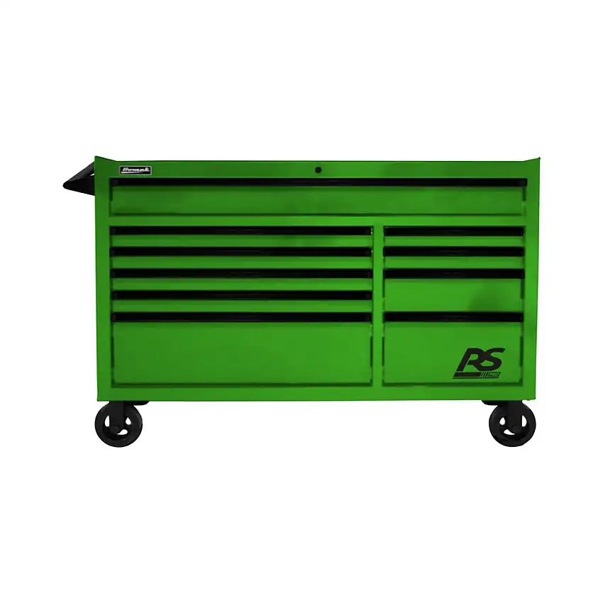 Homak RS Pro 54 in. 10-Drawer Roller Cabinet with Stainless Steel Top - Lime Green - LG04054014
