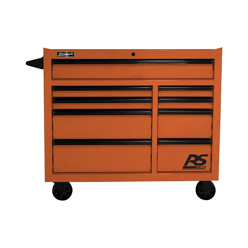Homak RS PRO 41 in. 9 Drawer Rolling Cabinet - Orange - OG04004193