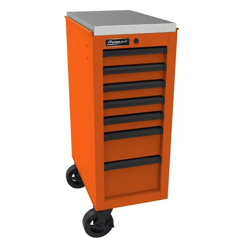Homak RS Pro 14.5 in. 7-Drawer Side Cabinet - Orange - OG08014070