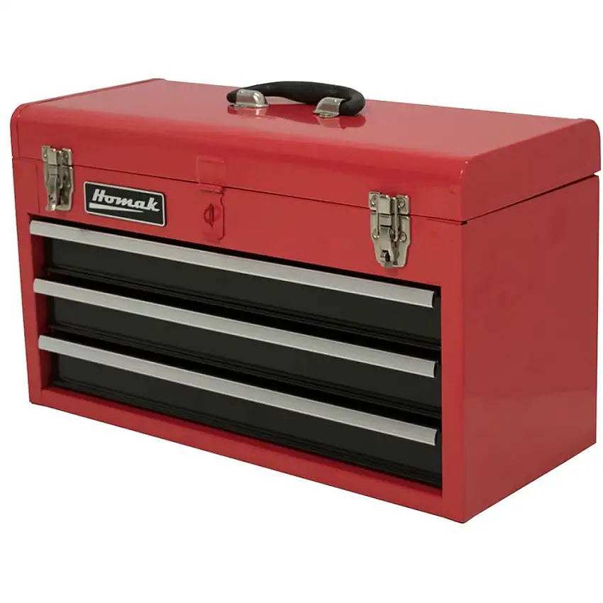 Homak 20 in. 3-Drawer Toolbox - Red - RD01032101