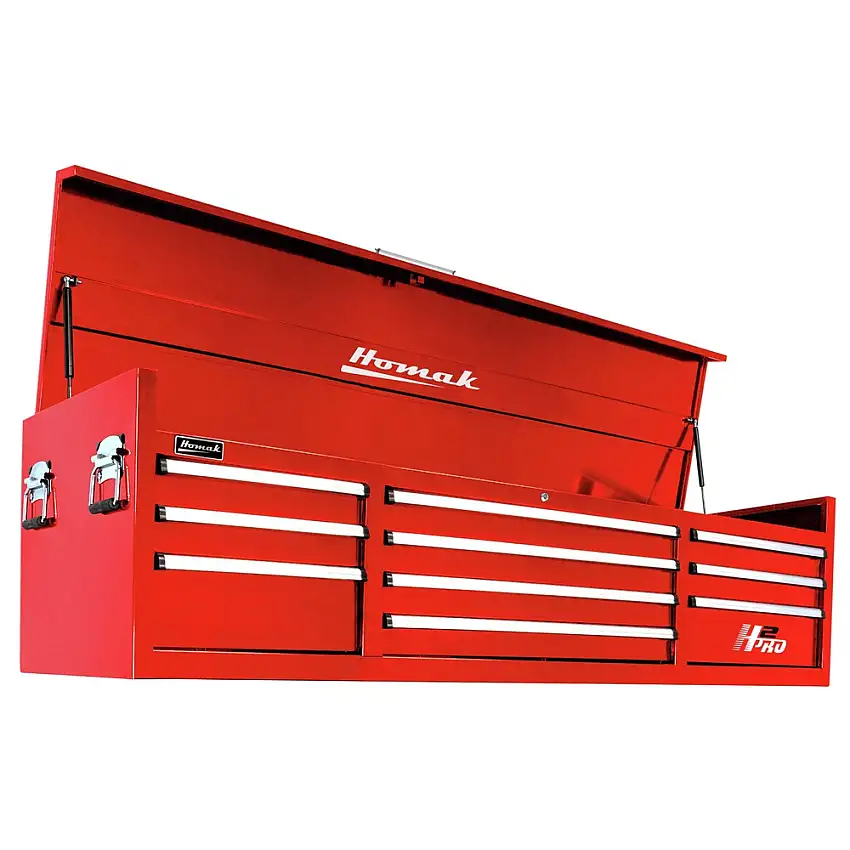 Homak 72 in. H2Pro Series 10-Drawer Top Chest - Red - RD02010720