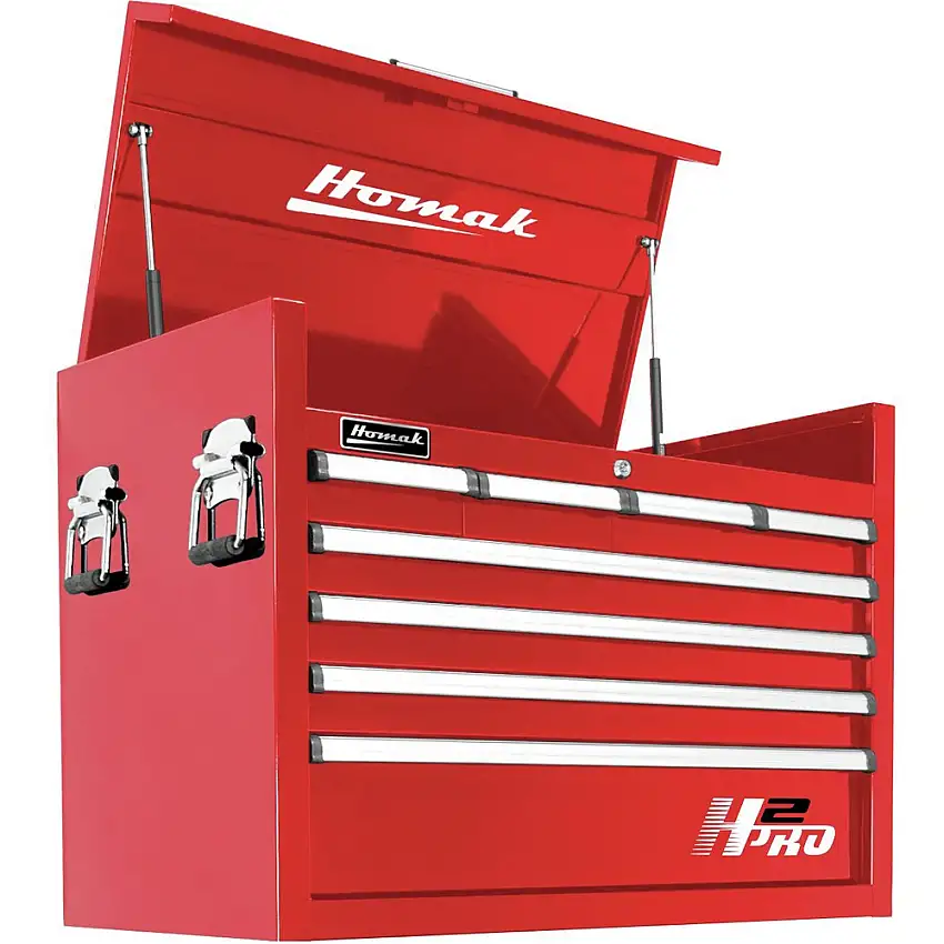 Homak 36 in. H2Pro Series 8-Drawer Top Chest - Red - RD02036081
