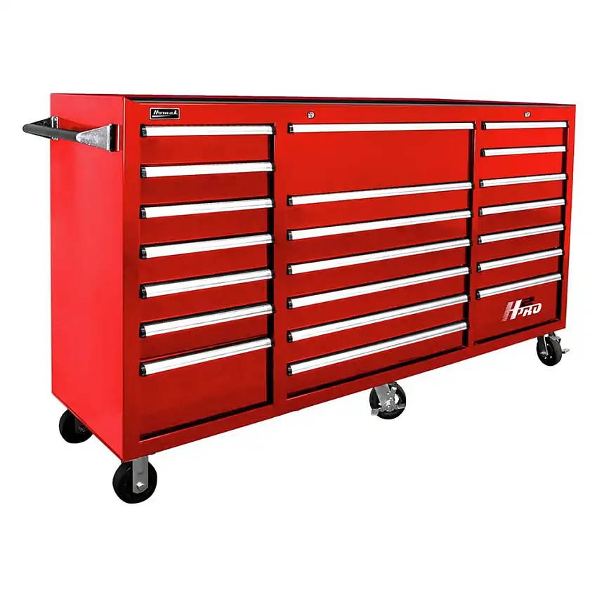 Homak 72 in. H2Pro Series 21-Drawer Rolling Cabinet - Red - RD04021720