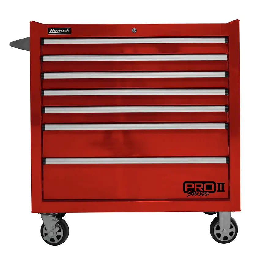 Homak 36 in. Pro 2 7-Drawer Roller Cabinet - Red - RD04036072