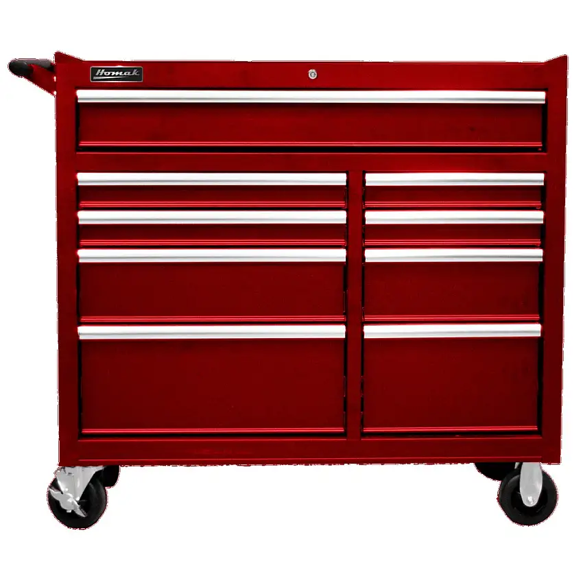 Homak SE 41 in. 9-Drawer Roller Cabinet - Red - RD04041097