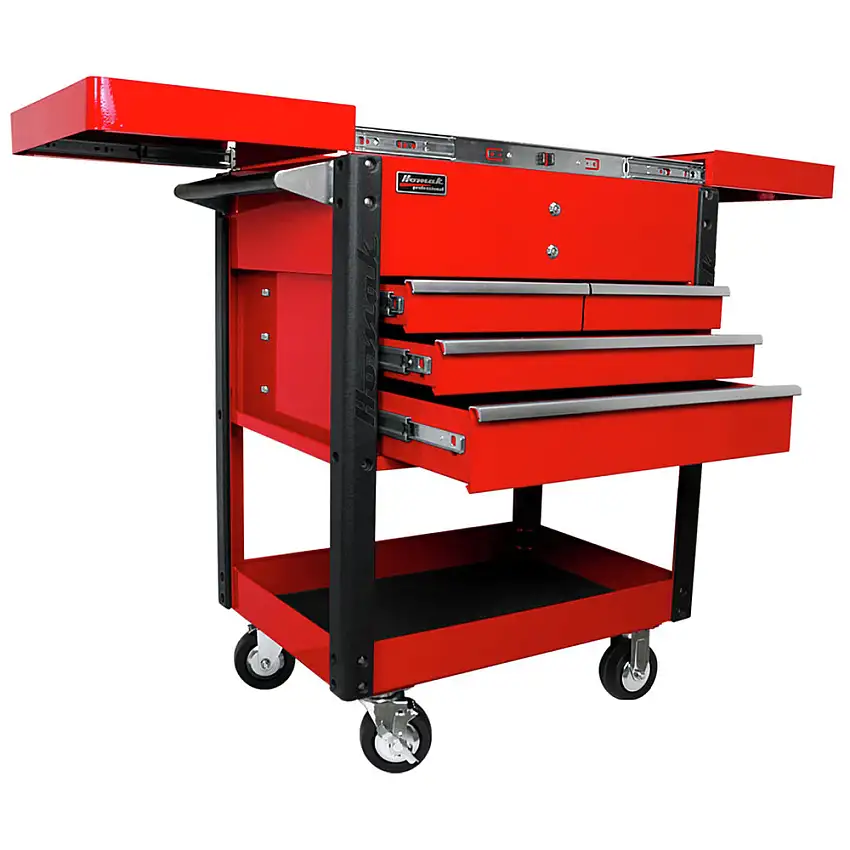 Homak 35 in. 4 Drawer Slide Top Cart - Red - RD06043500