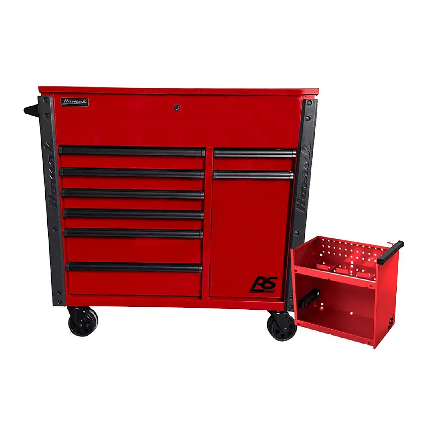 Homak RS Pro 44 in. 8-Drawer Power Service Cart - Red - RD06044080