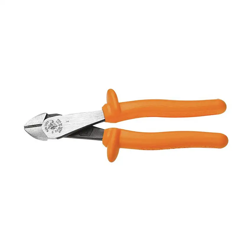 Klein Tools 8 in. Heavy-Duty Insulated Angled Head Diagonal Cutting Pliers - D2000-48-INS