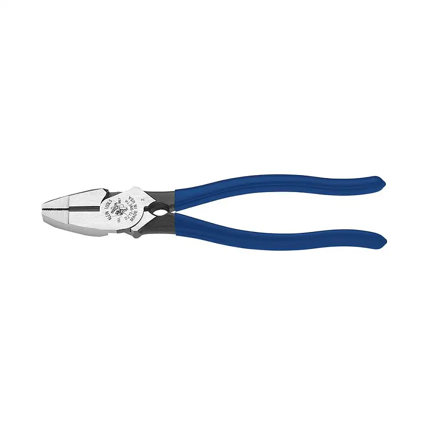 Klein Tools 9 in. Lineman's Bolt-Thread Holding Pliers with Rounded Nose and Knurled Jaw - D213-9NETH