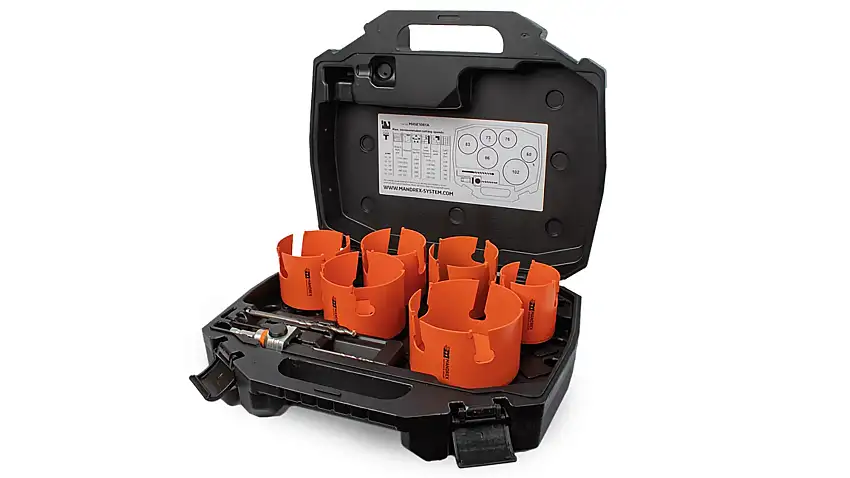 Mandrex hole saw set SuperXCut, 9-piece
