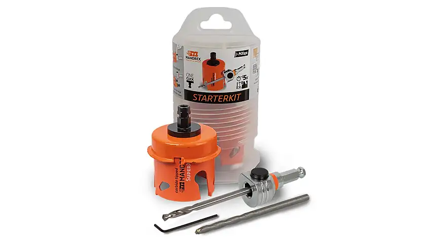 Mandrex hole saw starter set SuperXCut, 5-piece