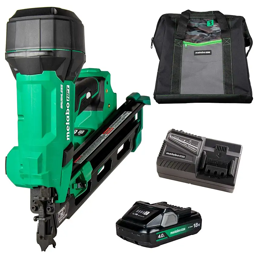 Metabo HPT 18V MultiVolt 30 Degree 3-1/2 in. Cordless Paper Tape Framing Nailer Kit (4 Ah) - NR1890DCAM