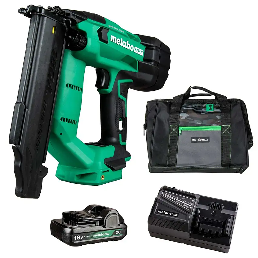 Metabo HPT 18V Brushless Lithium-Ion Compact 18 ga. Cordless Brad Nailer Kit (2 Ah) - NT1850DFTM